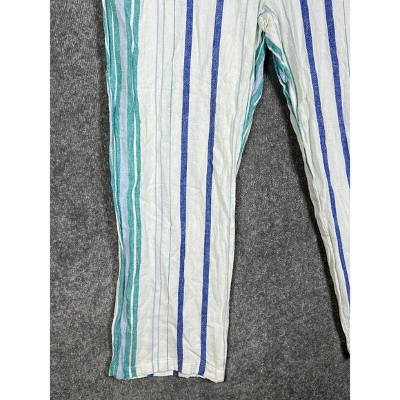 Ellen Tracy Linen Rayon Striped Pull On Pants Womens Size XL Pockets - Picture 10 of 16